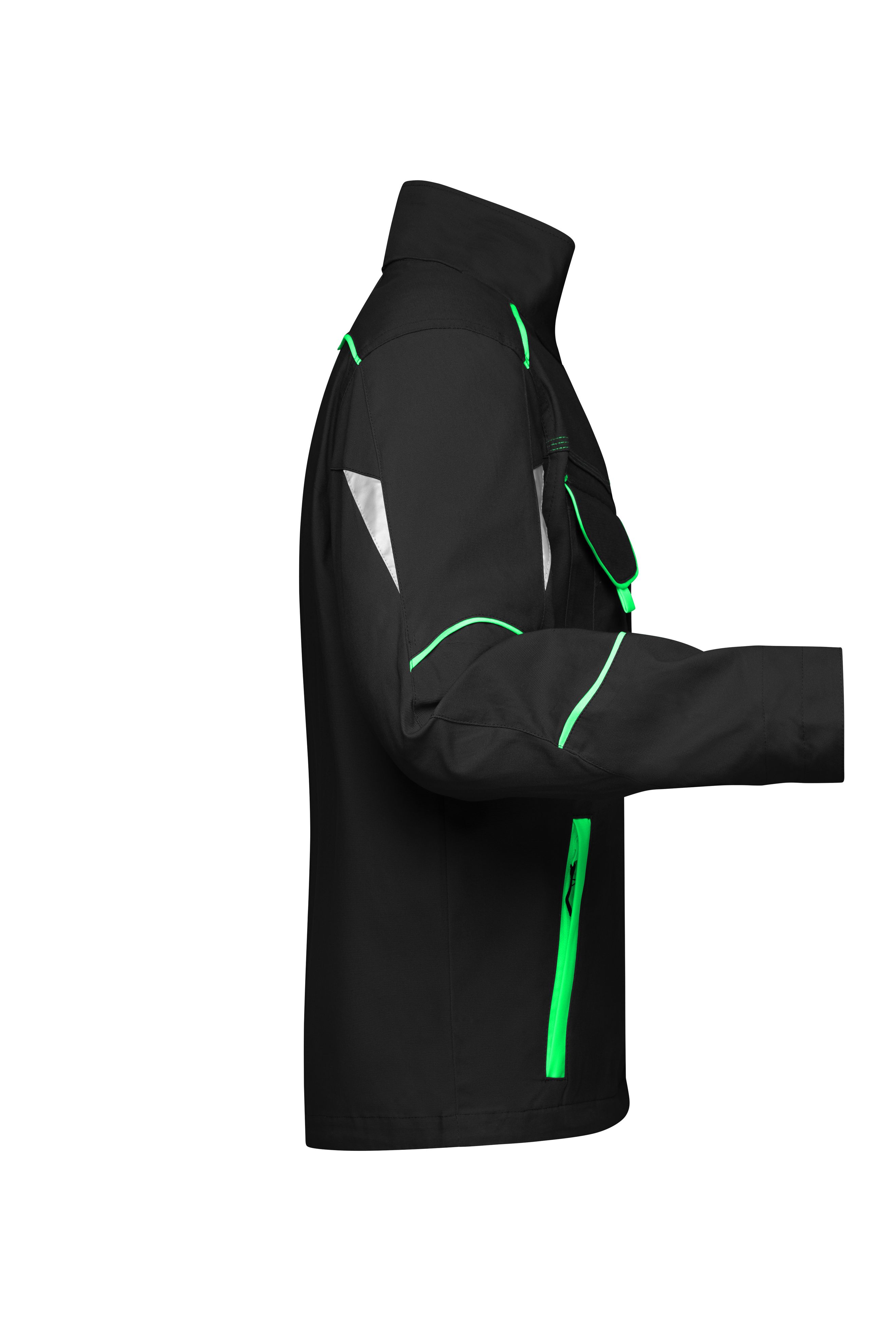 Unisex Workwear Jacket - COLOR - Black/lime-green-Workweartextilien