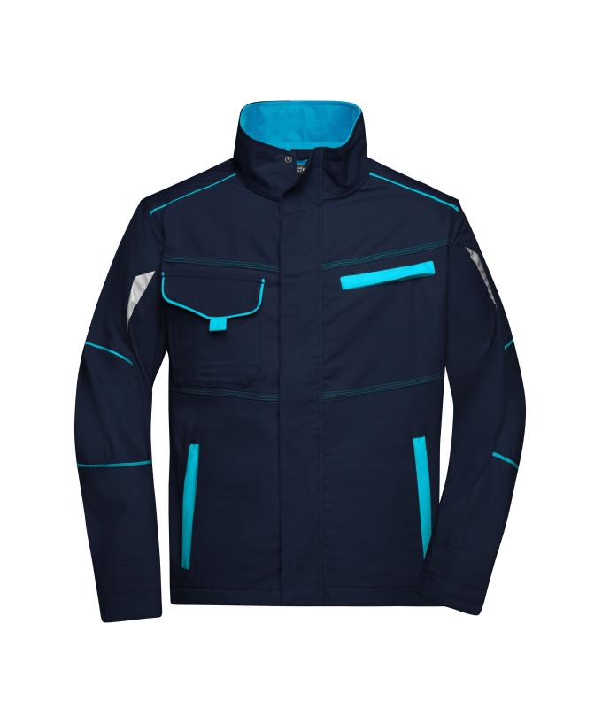 Unisex Workwear Jacket - COLOR - Navy/turquoise 8526