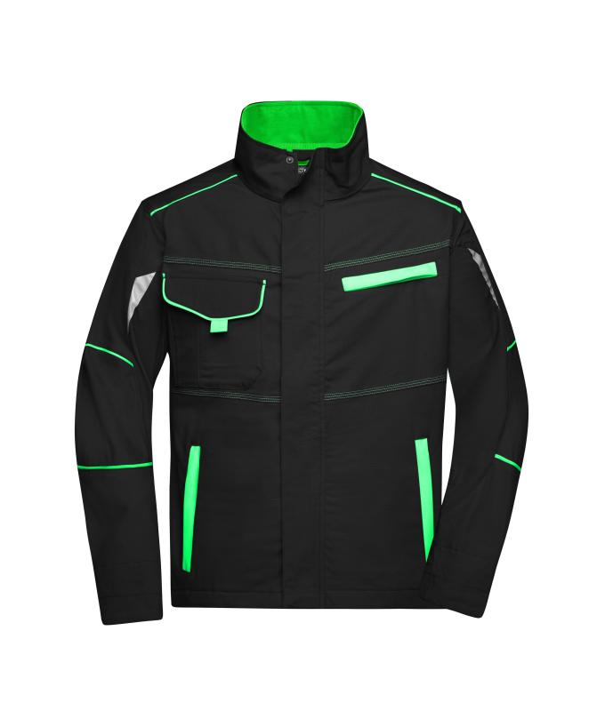 Unisex Workwear Jacket - COLOR - Black/lime-green 8526