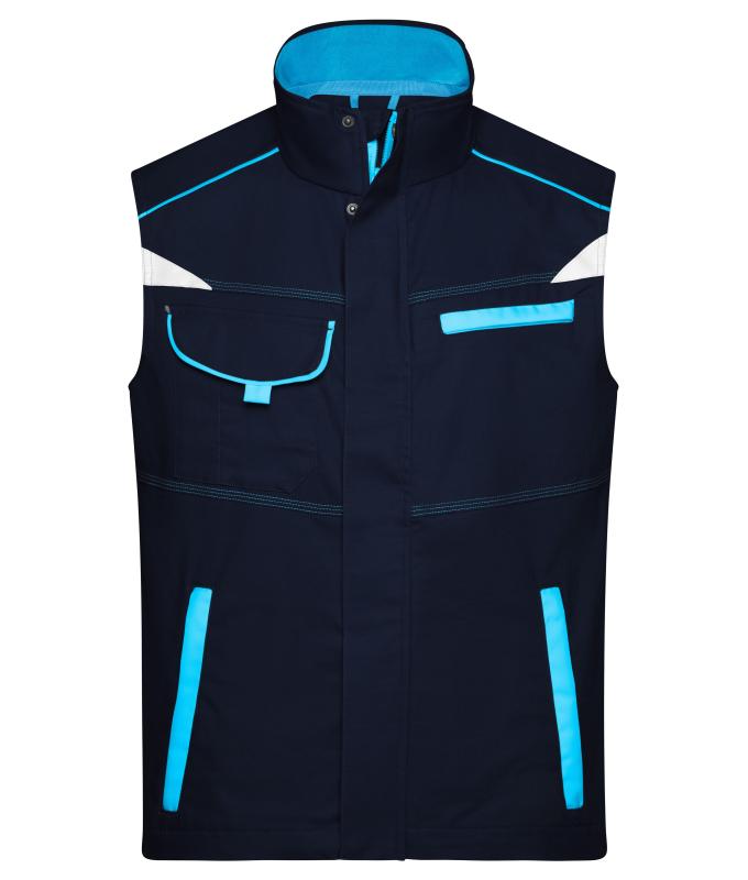Unisex Workwear Vest - COLOR - Navy/turquoise 8527