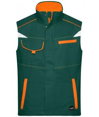 Unisex Workwear Vest - COLOR - Dark-green/orange 8527