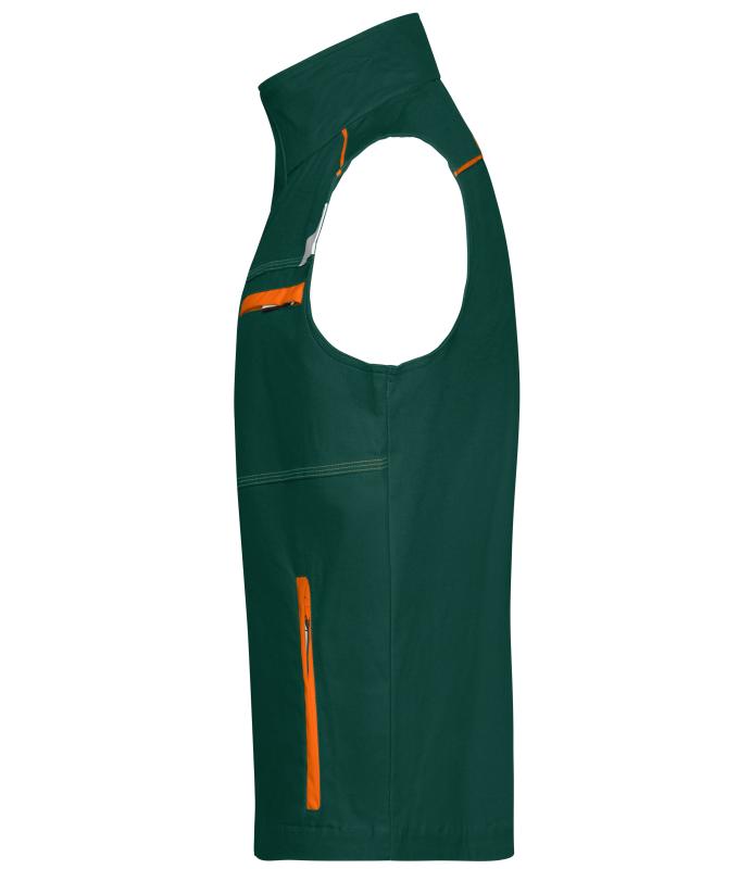 Unisex Workwear Vest - COLOR - Dark-green/orange 8527