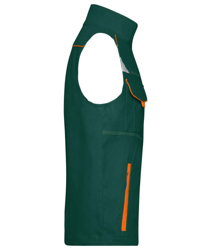 Unisex Workwear Vest - COLOR - Dark-green/orange 8527