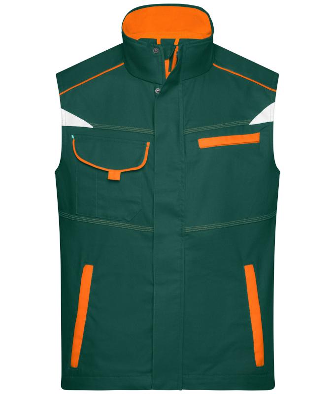 Unisex Workwear Vest - COLOR - Dark-green/orange 8527