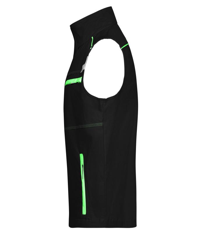 Unisex Workwear Vest - COLOR - Black/lime-green 8527
