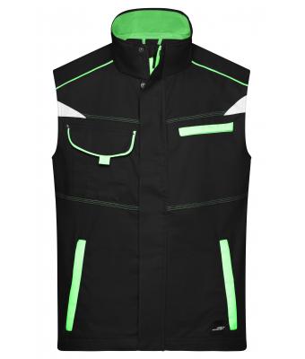 Unisex Workwear Vest - COLOR - Black/lime-green 8527