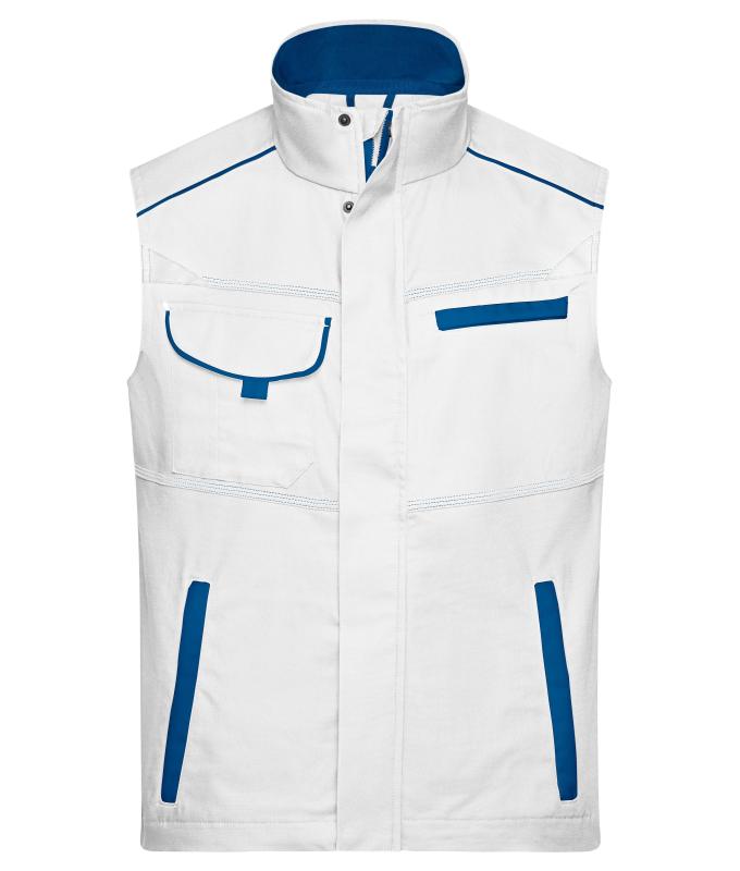 Unisex Workwear Vest - COLOR - White/royal 8527