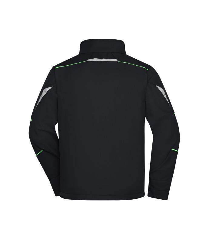Unisex Workwear Softshell Jacket - COLOR - Black/lime-green 8528