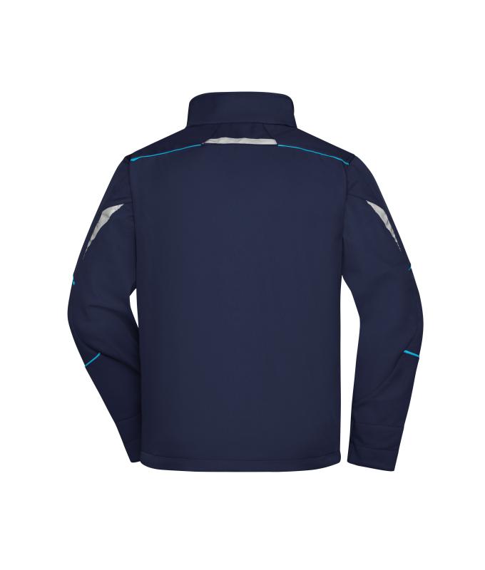 Unisex Workwear Softshell Jacket - COLOR - Navy/turquoise 8528