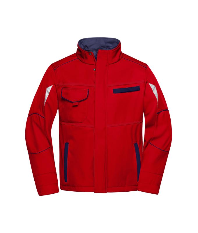Unisex Workwear Softshell Jacket - COLOR - Red/navy 8528