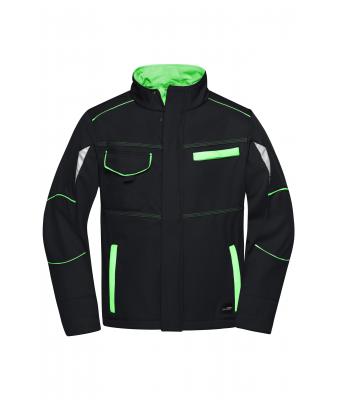 Unisex Workwear Softshell Jacket - COLOR - Black/lime-green 8528