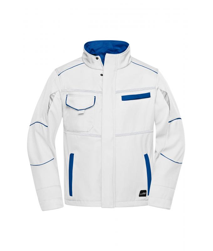 Unisex Workwear Softshell Jacket - COLOR - White/royal 8528