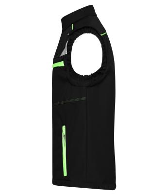 Unisex Workwear Softshell Vest - COLOR - Black/lime-green 8529