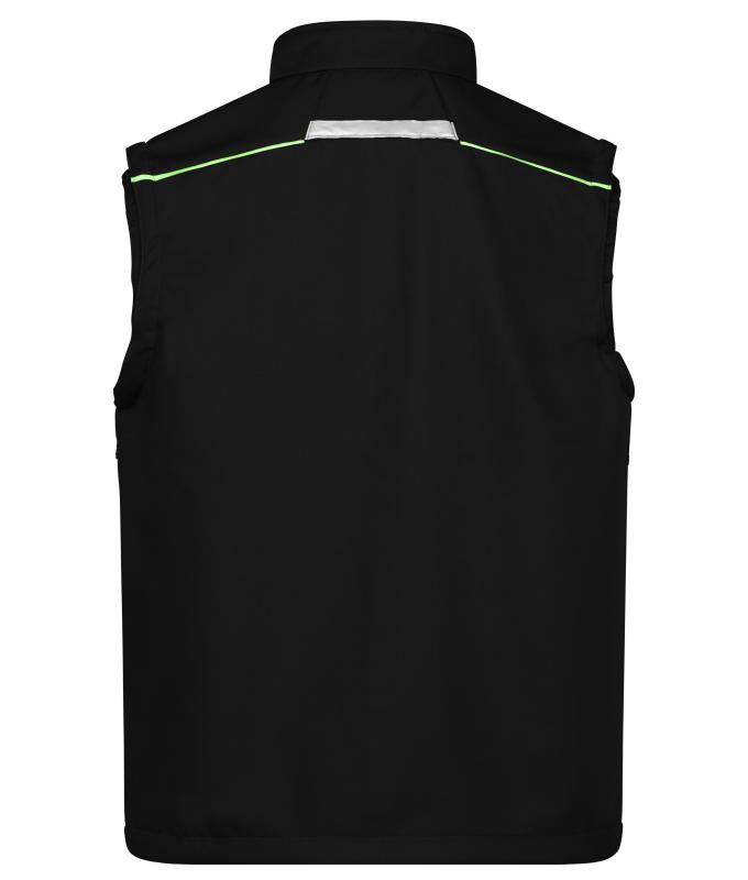 Unisex Workwear Softshell Vest - COLOR - Black/lime-green 8529