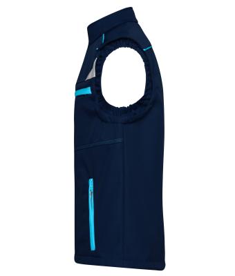 Unisex Workwear Softshell Vest - COLOR - Navy/turquoise 8529