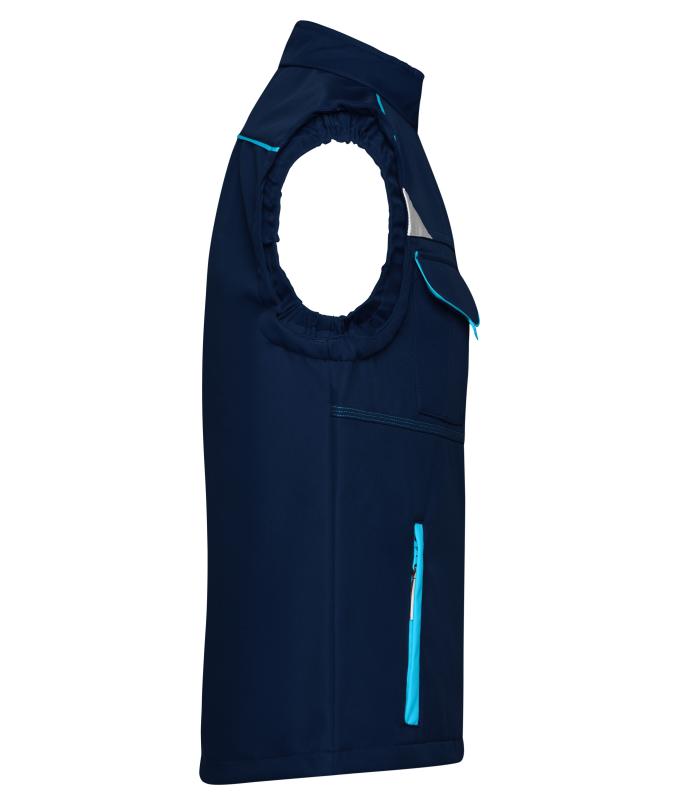 Unisex Workwear Softshell Vest - COLOR - Navy/turquoise 8529