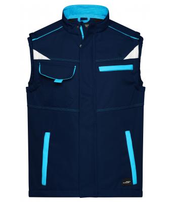 Unisex Workwear Softshell Vest - COLOR - Navy/turquoise 8529