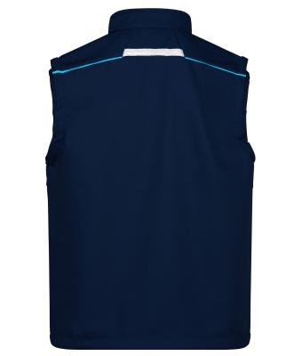 Unisex Workwear Softshell Vest - COLOR - Navy/turquoise 8529