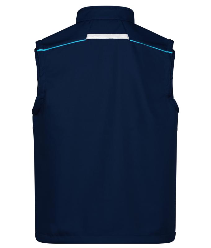 Unisex Workwear Softshell Vest - COLOR - Navy/turquoise 8529