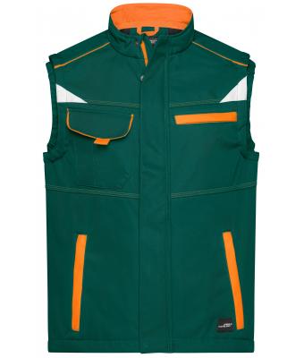 Unisex Workwear Softshell Vest - COLOR - Dark-green/orange 8529