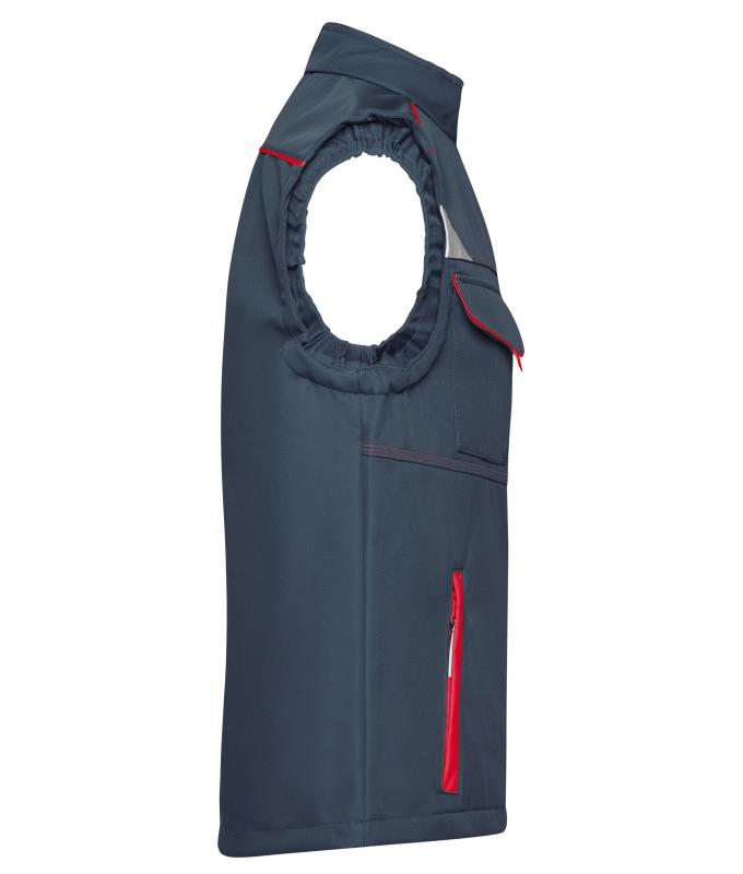 Unisex Workwear Softshell Vest - COLOR - Carbon/red 8529