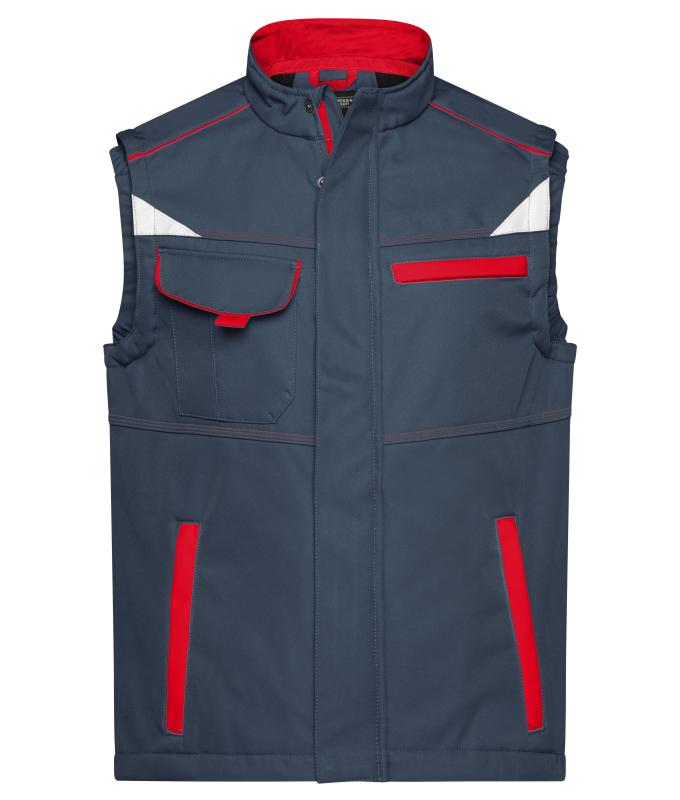 Unisex Workwear Softshell Vest - COLOR - Carbon/red 8529