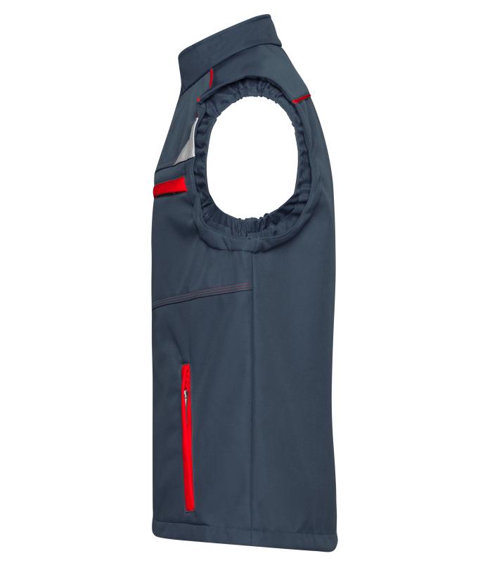 Unisex Workwear Softshell Vest - COLOR - Carbon/red 8529