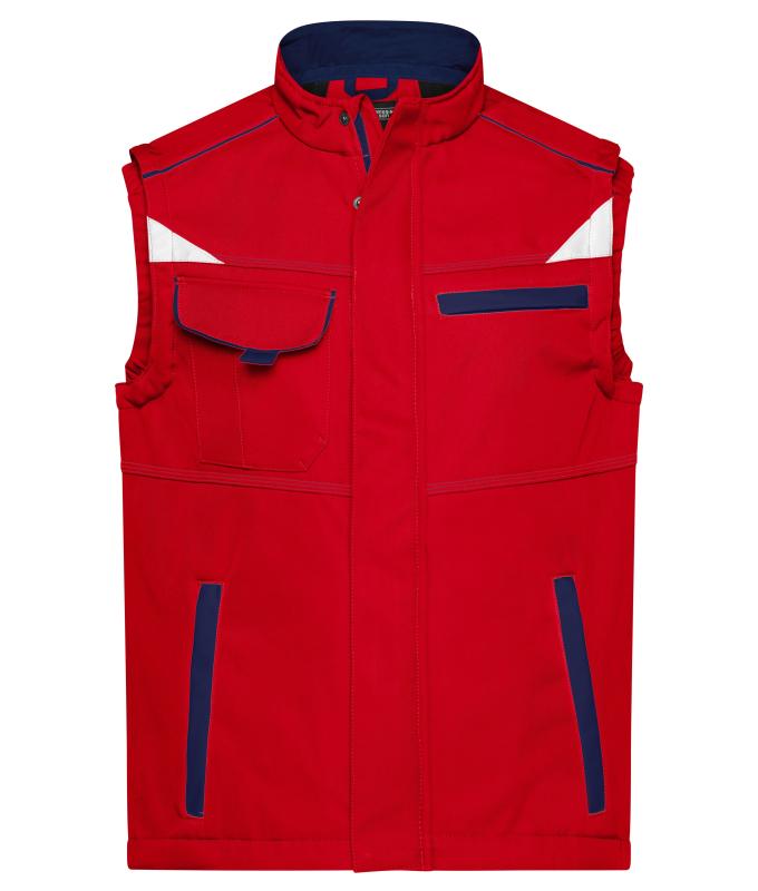 Unisex Workwear Softshell Vest - COLOR - Red/navy 8529