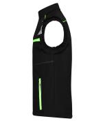 Unisex Workwear Softshell Vest - COLOR - Black/lime-green 8529