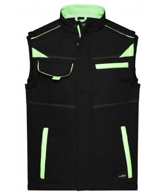 Unisex Workwear Softshell Vest - COLOR - Black/lime-green 8529