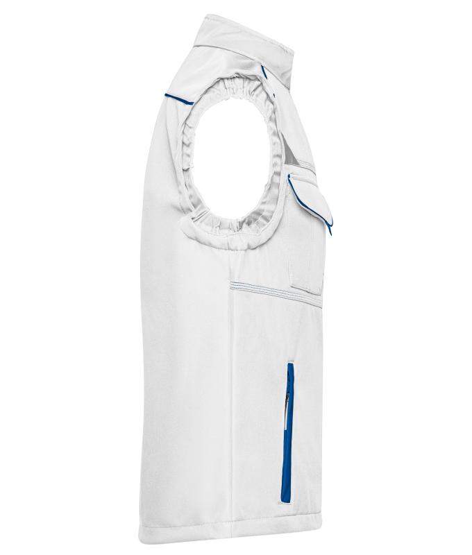 Unisex Workwear Softshell Vest - COLOR - White/royal 8529