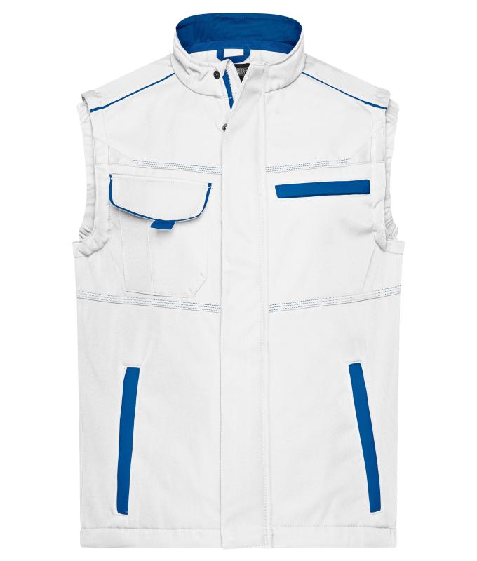 Unisex Workwear Softshell Vest - COLOR - White/royal 8529