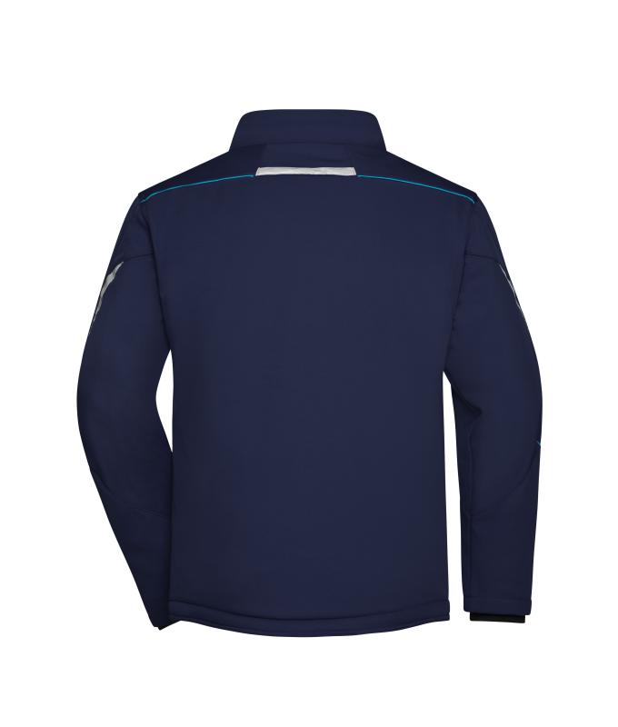 Unisex Workwear Softshell Padded Jacket - COLOR - Navy/turquoise 8530