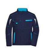 Unisex Workwear Softshell Padded Jacket - COLOR - Navy/turquoise 8530