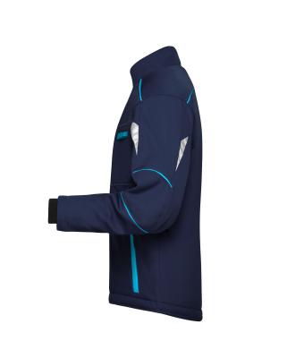 Unisex Workwear Softshell Padded Jacket - COLOR - Navy/turquoise 8530