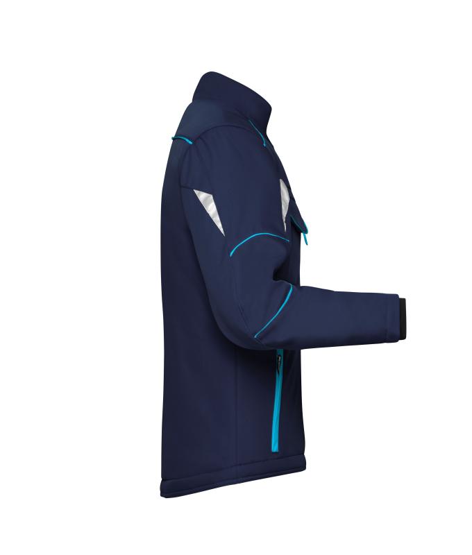 Unisex Workwear Softshell Padded Jacket - COLOR - Navy/turquoise 8530
