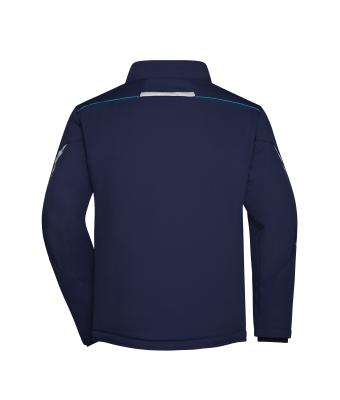 Unisex Workwear Softshell Padded Jacket - COLOR - Navy/turquoise 8530