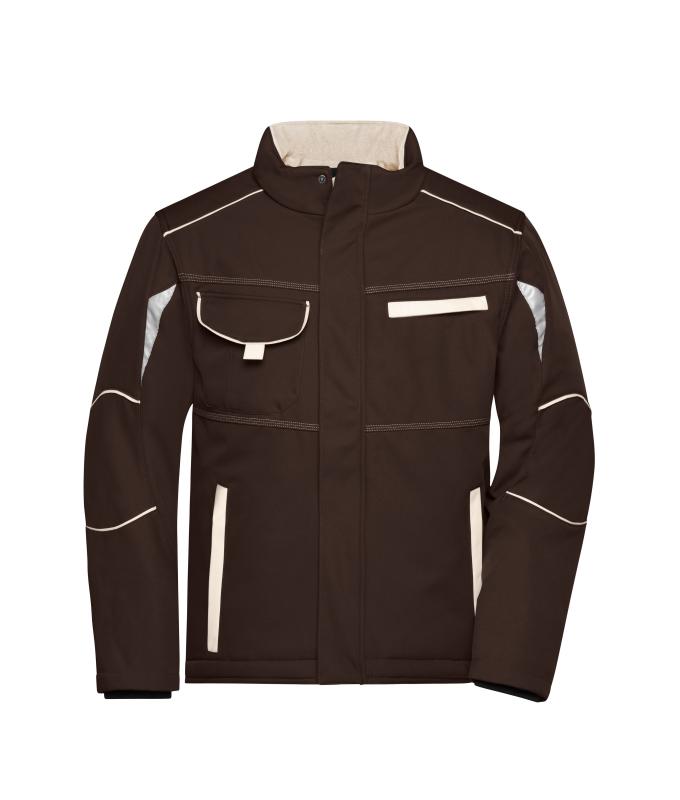 Unisex Workwear Softshell Padded Jacket - COLOR - Brown/stone 8530