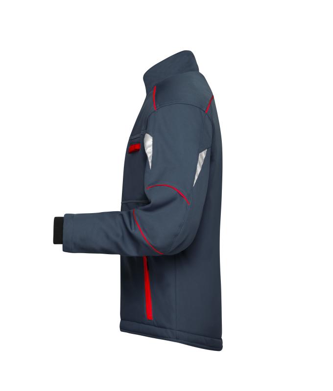 Unisex Workwear Softshell Padded Jacket - COLOR - Carbon/red 8530