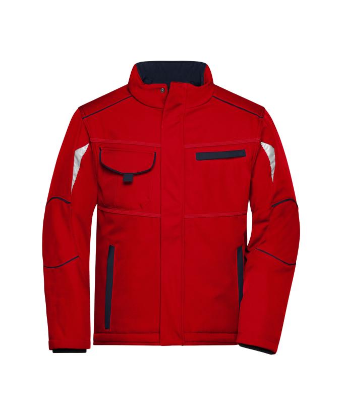 Unisex Workwear Softshell Padded Jacket - COLOR - Red/navy 8530