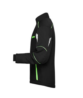 Unisex Workwear Softshell Padded Jacket - COLOR - Black/lime-green 8530