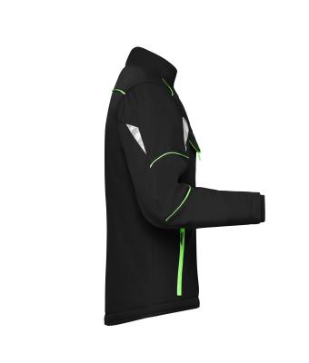 Unisex Workwear Softshell Padded Jacket - COLOR - Black/lime-green 8530