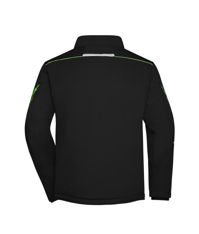 Unisex Workwear Softshell Padded Jacket - COLOR - Black/lime-green 8530