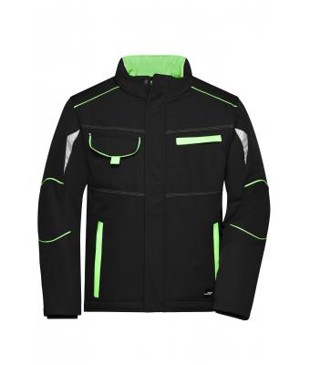 Unisex Workwear Softshell Padded Jacket - COLOR - Black/lime-green 8530