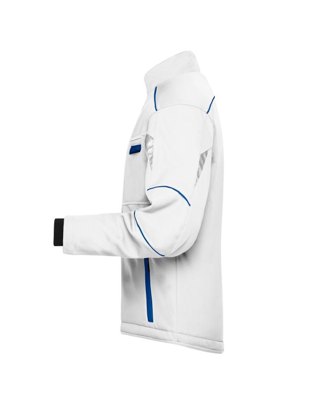 Unisex Workwear Softshell Padded Jacket - COLOR - White/royal 8530