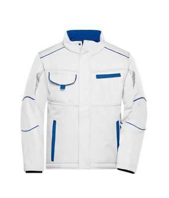 Unisex Workwear Softshell Padded Jacket - COLOR - White/royal 8530