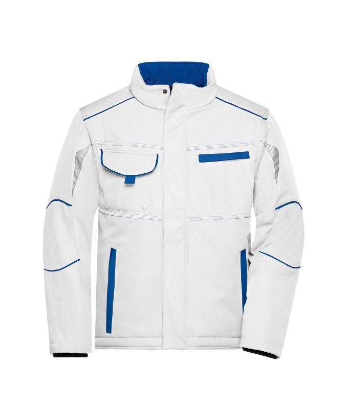 Unisex Workwear Softshell Padded Jacket - COLOR - White/royal 8530