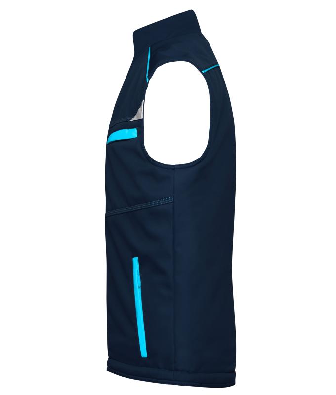 Unisex Workwear Softshell Padded Vest - COLOR - Navy/turquoise 8531