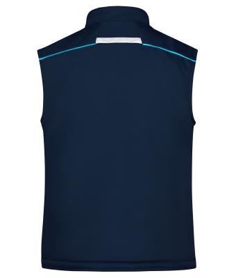 Unisex Workwear Softshell Padded Vest - COLOR - Navy/turquoise 8531