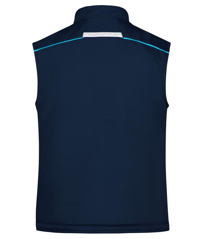 Unisex Workwear Softshell Padded Vest - COLOR - Navy/turquoise 8531